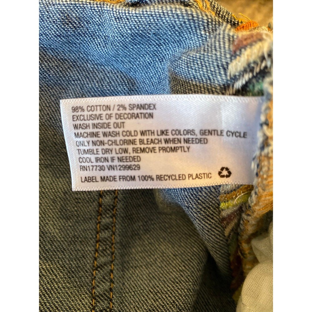 Knox Rose Denim Distressed Jeans Size 12 Cropped Stylish Stitching Down Legs - Picture 9 of 12